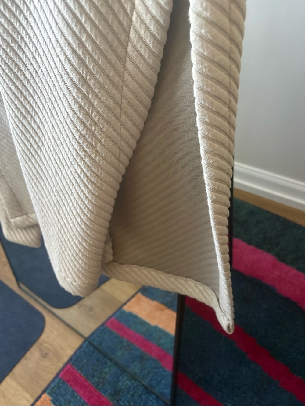 DR2 Neutral Ribbed Open-Front Cardigan in Cream - Picture 5 of 9